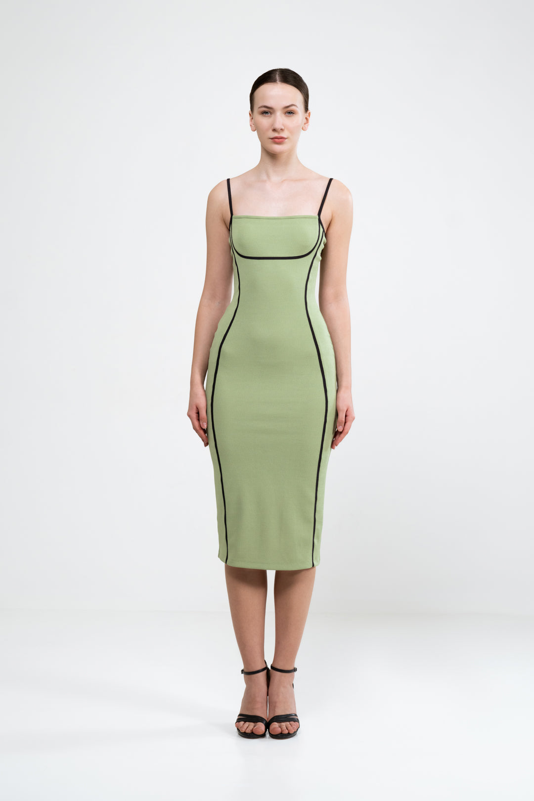 SAGE GREEN BODYCON SLIP DRESS