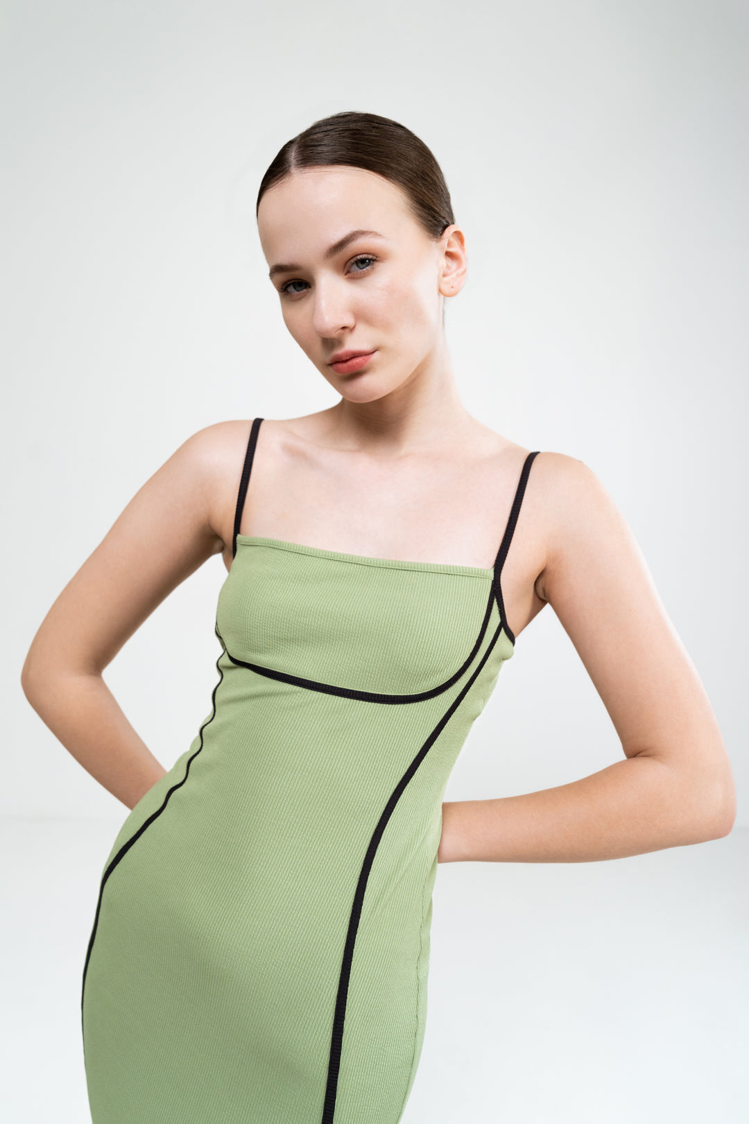 SAGE GREEN BODYCON SLIP DRESS