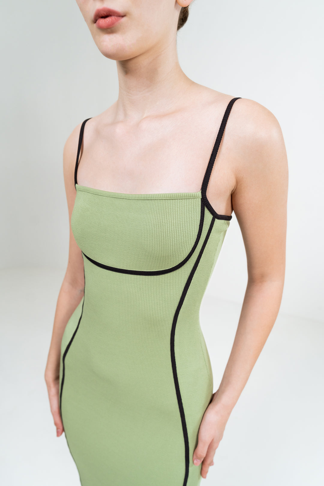 SAGE GREEN BODYCON SLIP DRESS