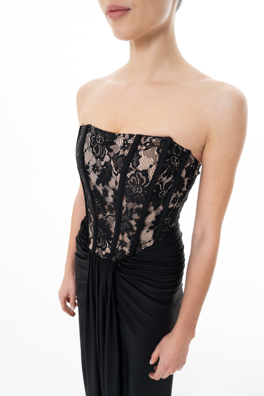 BLACK LACE CORSET DRESS