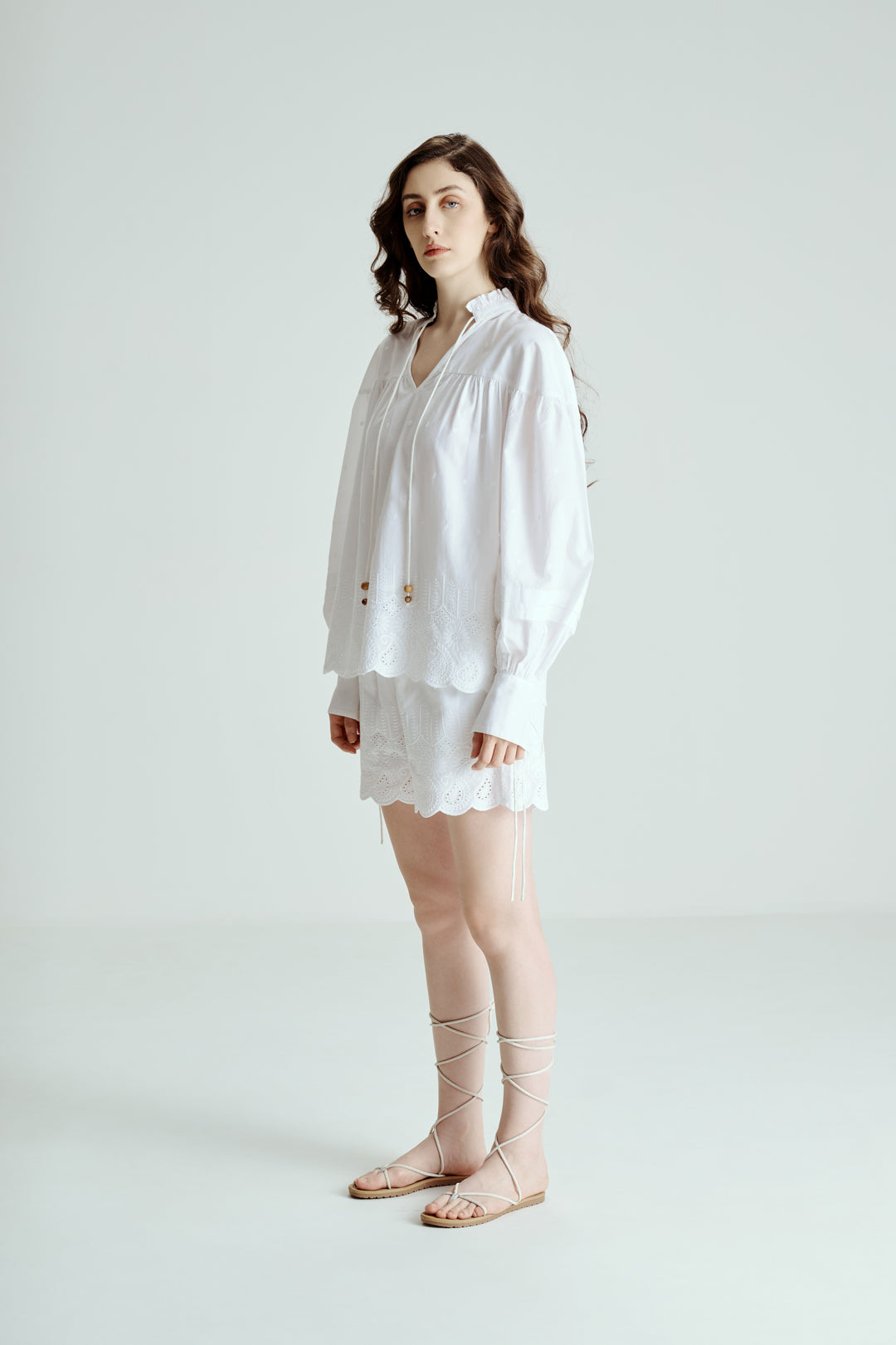 EMBROIDERED TUNIC AND SHORTS CO-ORD SET