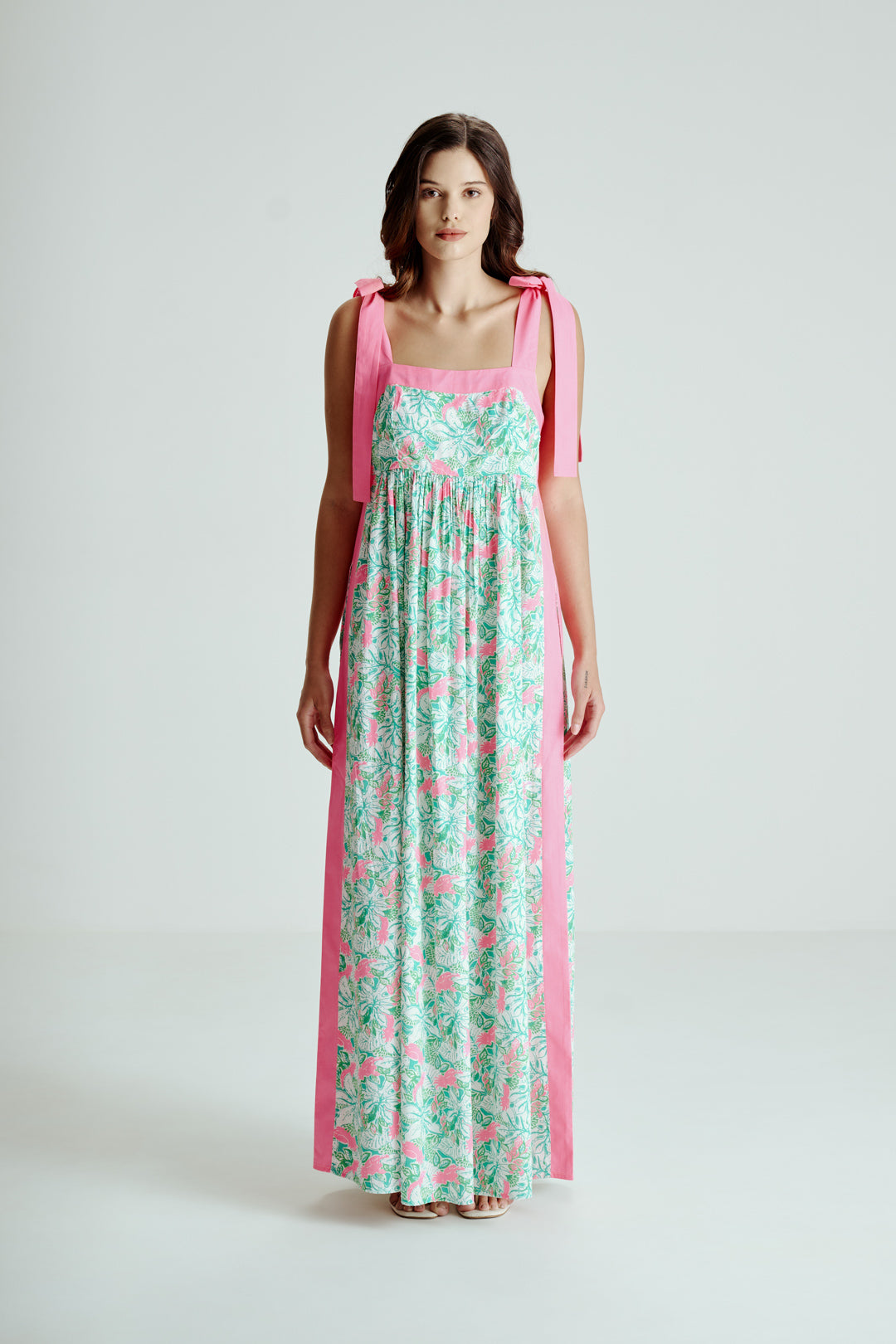 TIE-STRAP MAXI DRESS