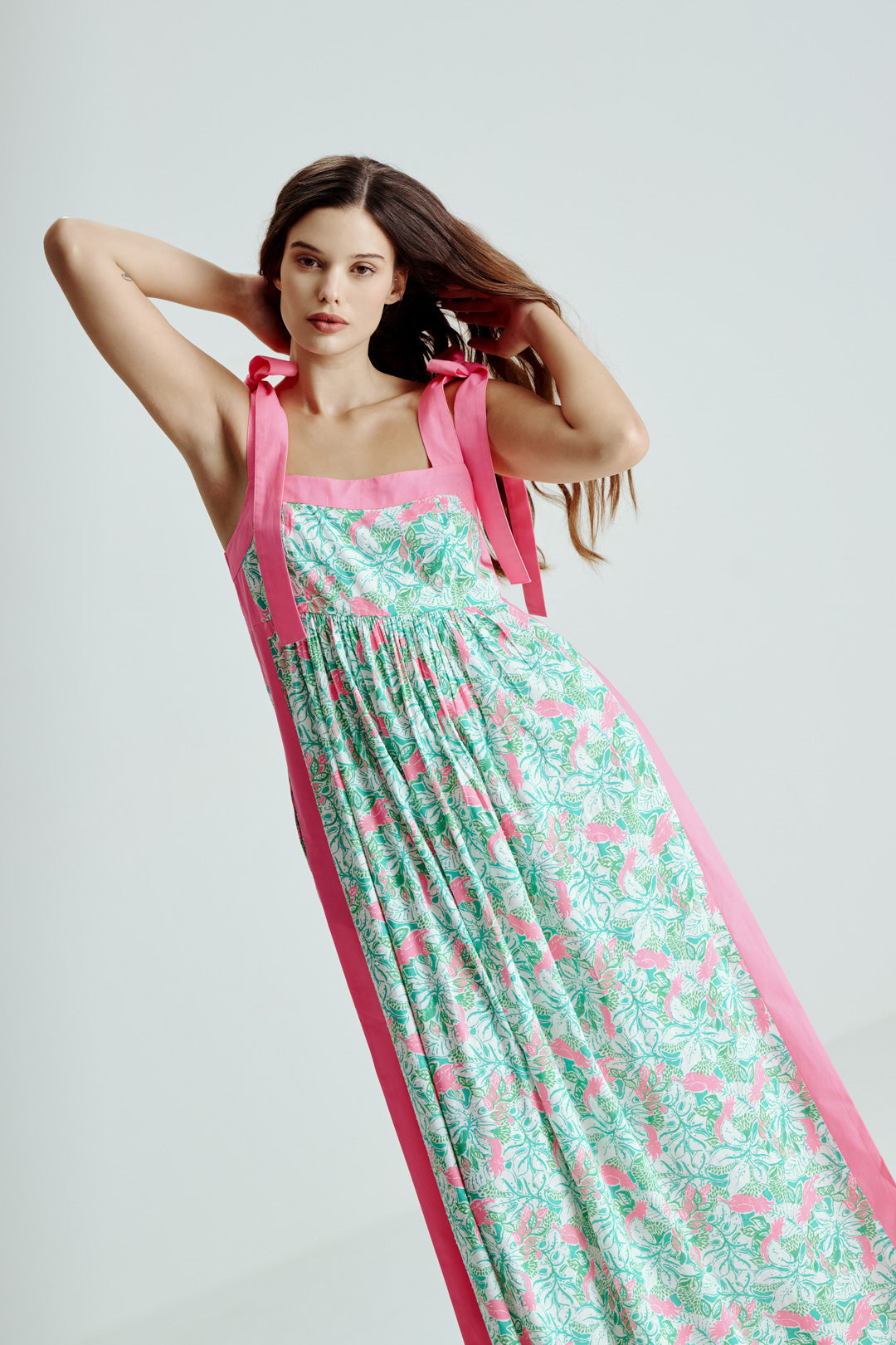 TIE-STRAP MAXI DRESS