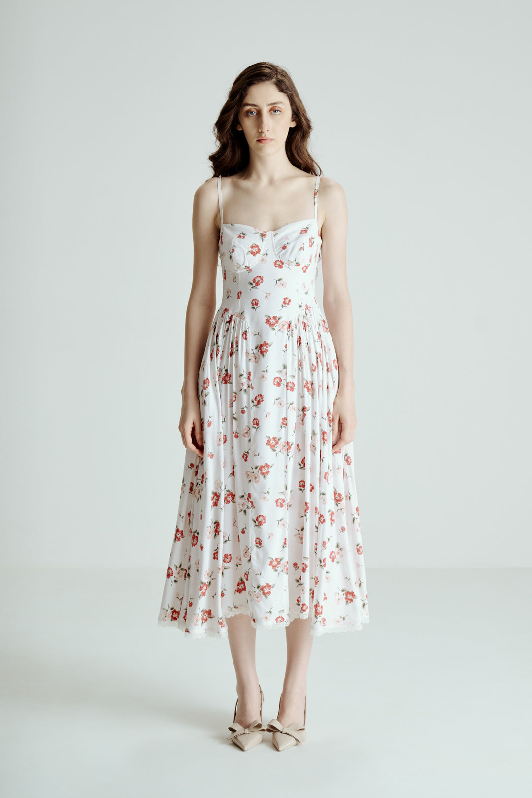 FLORAL STRAPPY MIDI DRESS