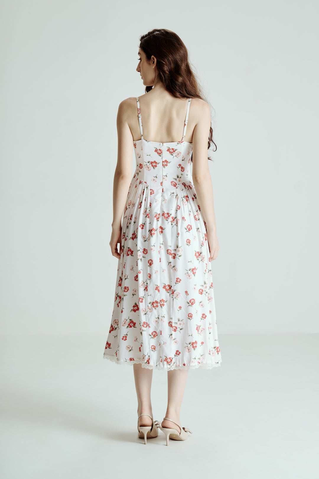 FLORAL STRAPPY MIDI DRESS