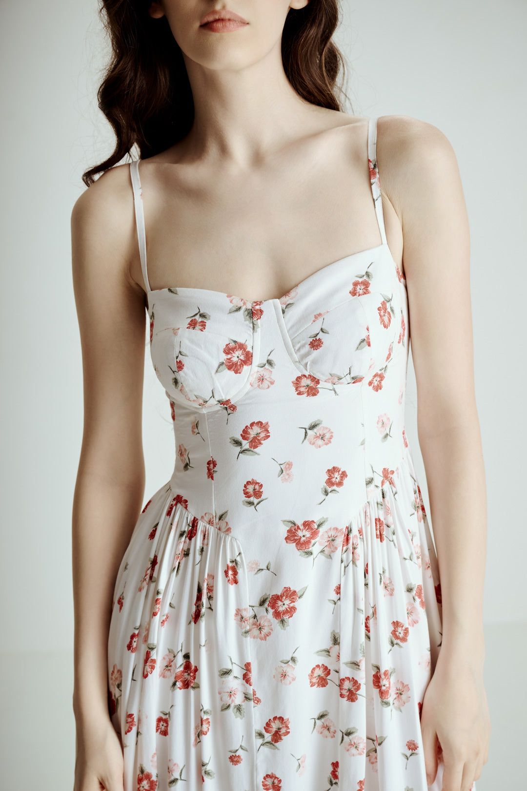 FLORAL STRAPPY MIDI DRESS