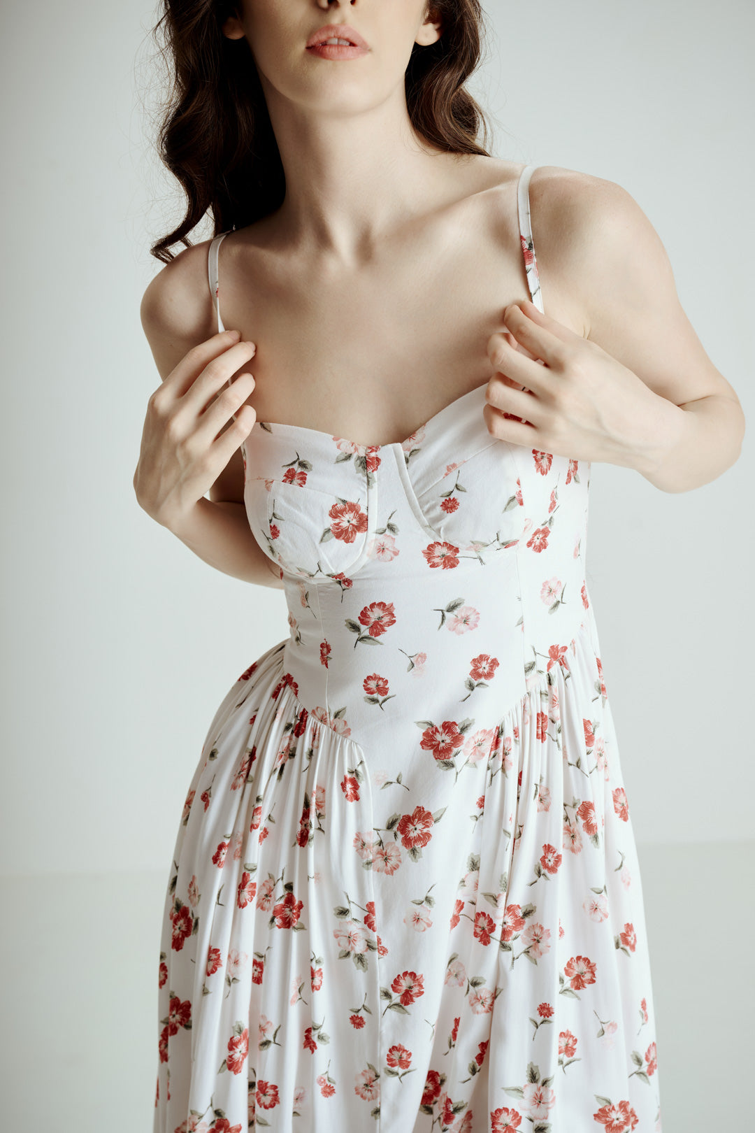FLORAL STRAPPY MIDI DRESS
