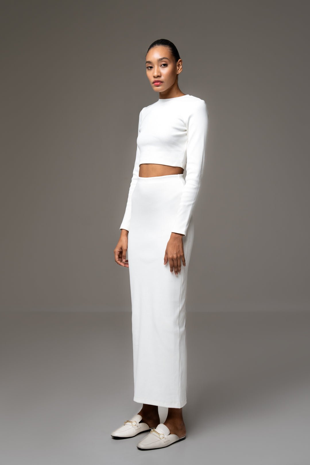 BASIC WHITE TOP AND SKIRT CO - ORD SET - Sotbella