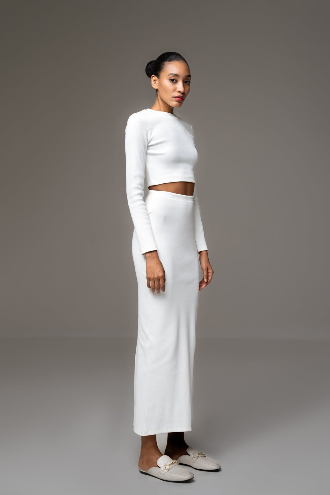 BASIC WHITE TOP AND SKIRT CO - ORD SET - Sotbella