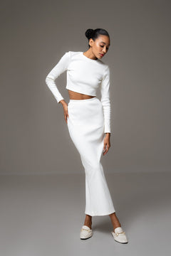 BASIC WHITE TOP AND SKIRT CO - ORD SET - Sotbella