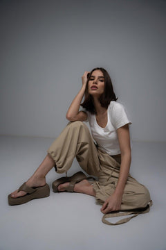 BEIGE BAGGY FIT CARGO - Sotbella