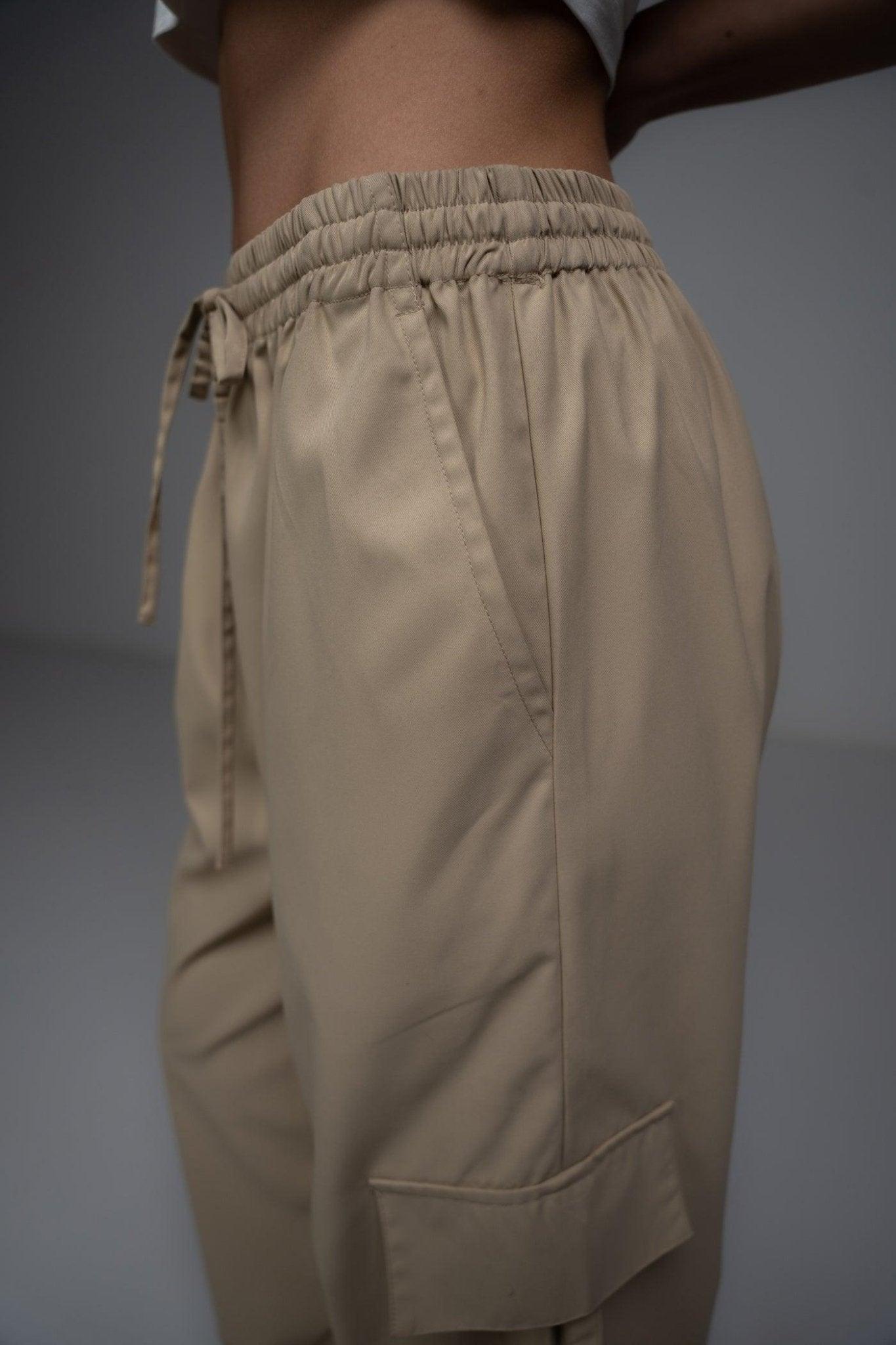 BEIGE BAGGY FIT CARGO - Sotbella