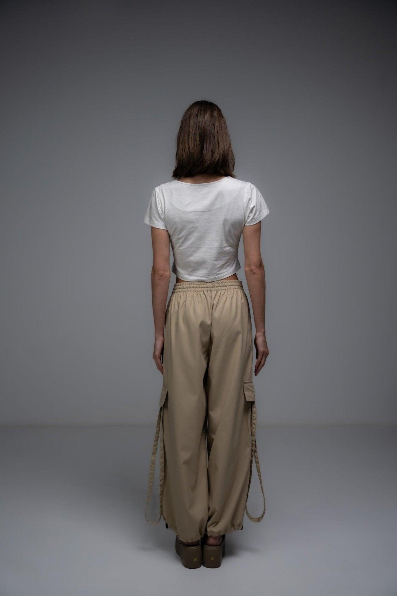 BEIGE BAGGY FIT CARGO - Sotbella