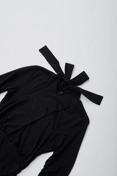 Black Cross Neck Cut Out Bodycon Mini Dress - Sotbella