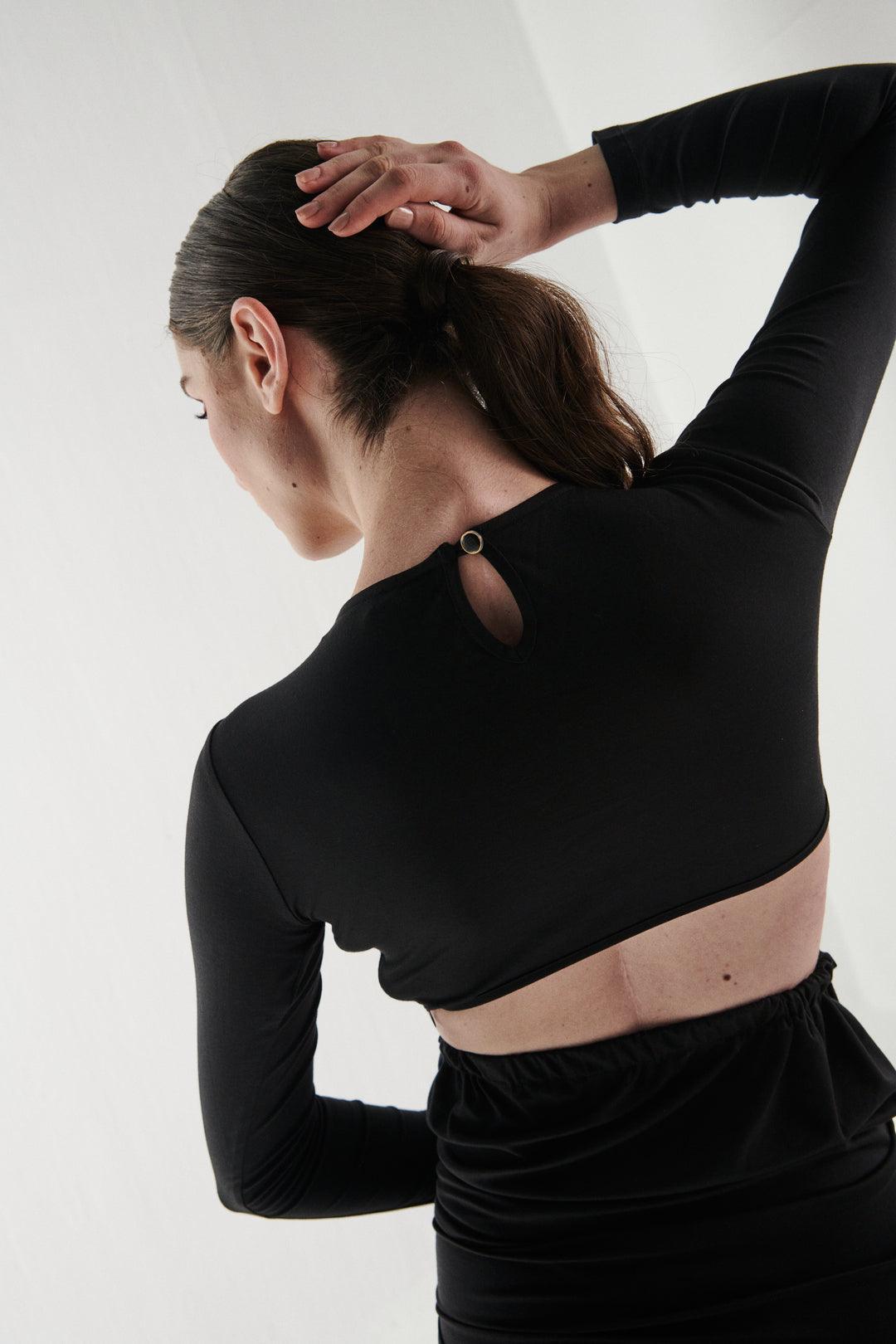 Black Full Sleeves Maxi Dress - Sotbella