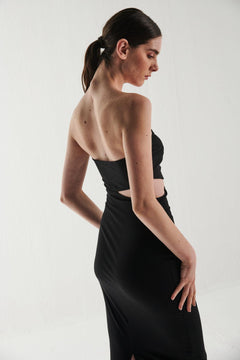 Black Off Shoulder Cut Out Dress - Sotbella