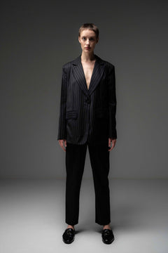 BLACK PINSTRIPE SUIT - Sotbella