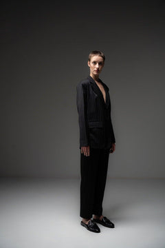 BLACK PINSTRIPE SUIT - Sotbella