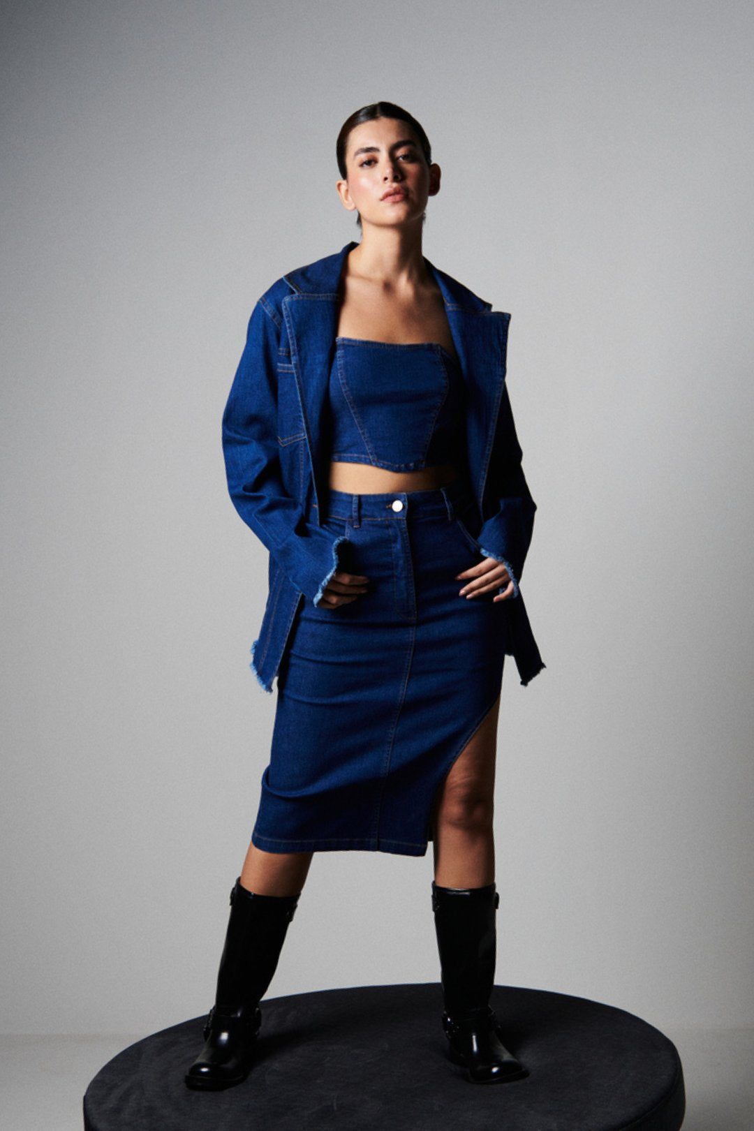 Blue Horizon Side - Slit Skirt - Sotbella