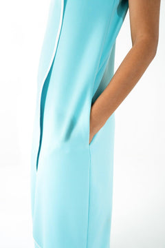 COLORBLOCKED ASYMMETRICAL CALF LENGTH DRESS - Sotbella