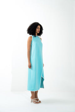 COLORBLOCKED ASYMMETRICAL CALF LENGTH DRESS - Sotbella