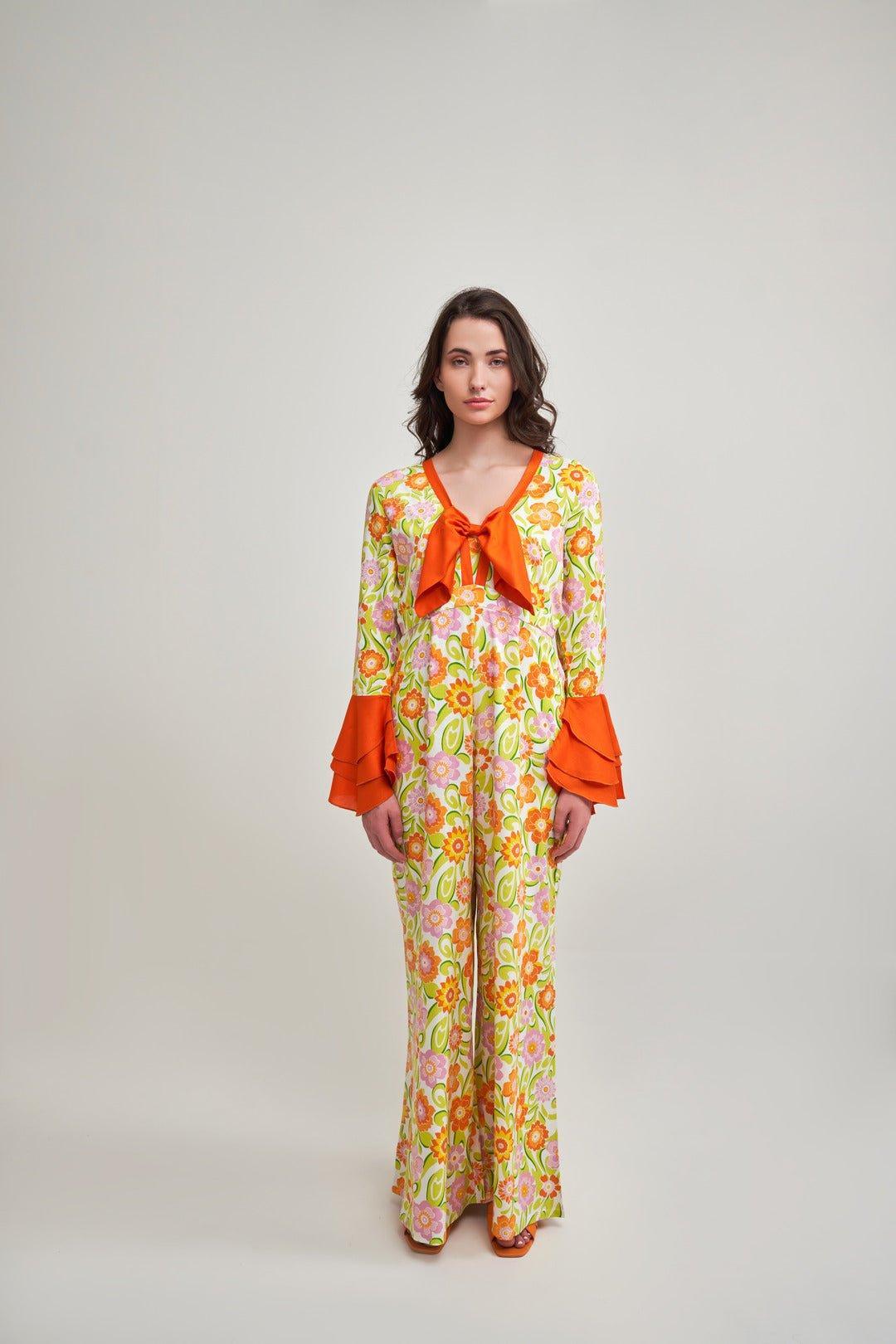 COLOURBLOCKED FLOWER POWER JUMPSUIT - Sotbella