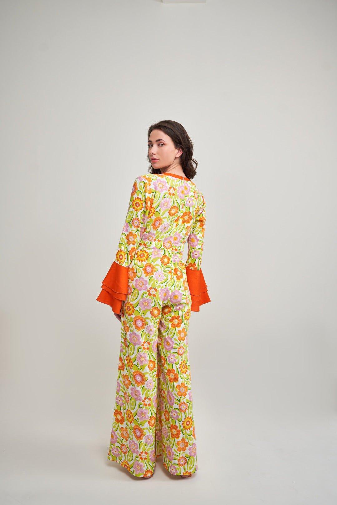 COLOURBLOCKED FLOWER POWER JUMPSUIT - Sotbella