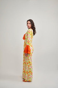 COLOURBLOCKED FLOWER POWER JUMPSUIT - Sotbella