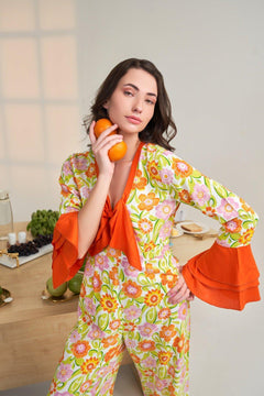 COLOURBLOCKED FLOWER POWER JUMPSUIT - Sotbella