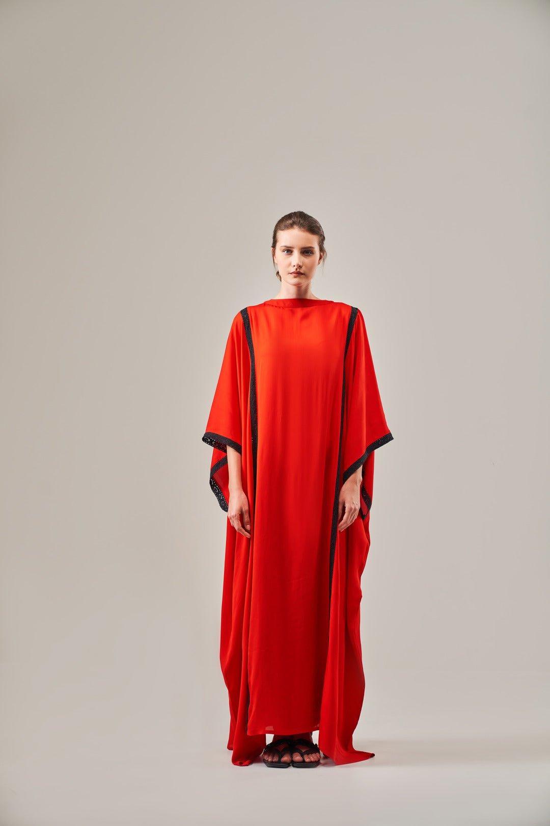 COLOURBLOCKED FLOWY KAFTAAN DRESS - Sotbella