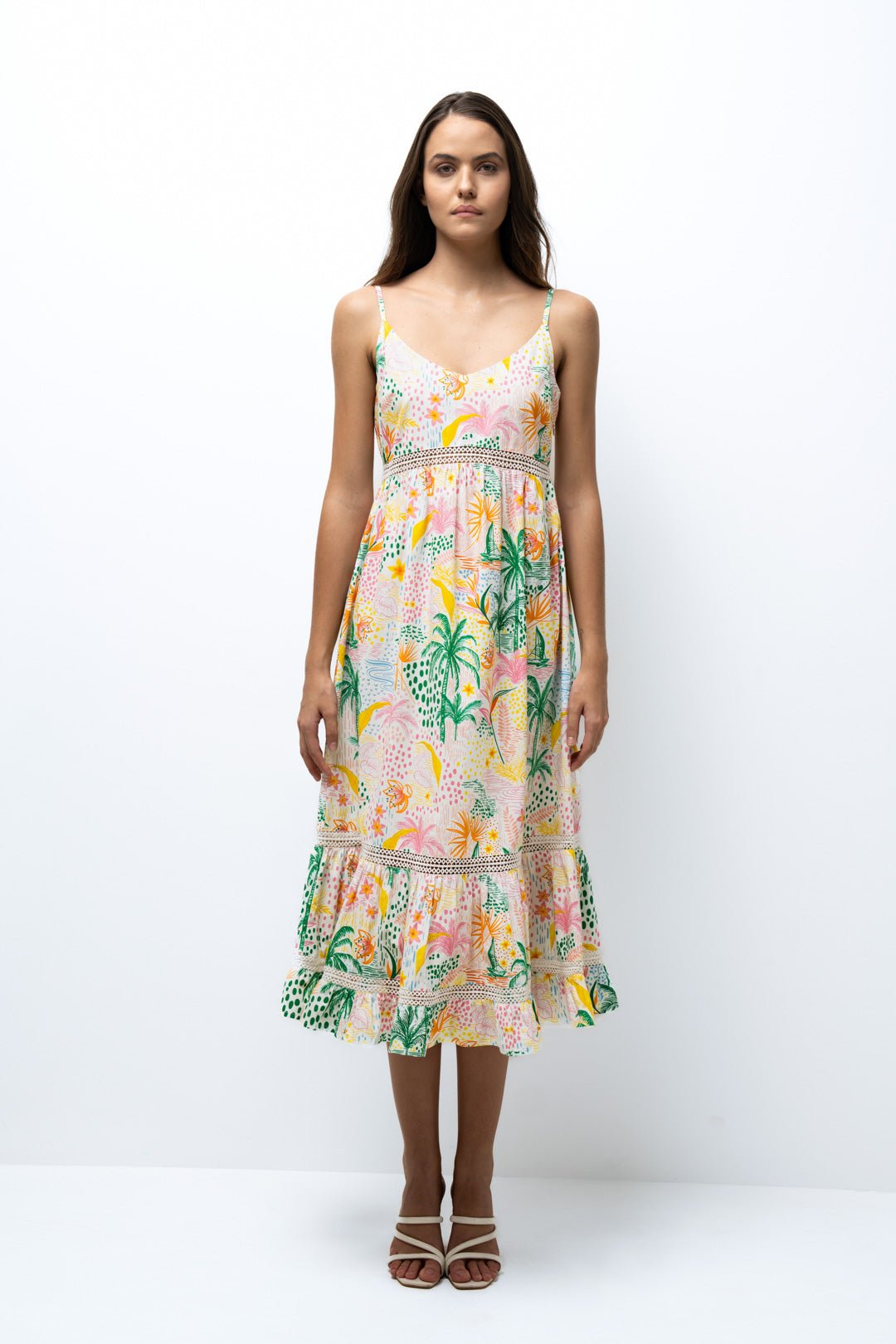 LACE - INSET PRINTED DRESS - Sotbella