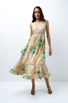 LACE - INSET PRINTED DRESS - Sotbella