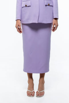 LAVENDER CALF LENGTH PENCIL SKIRT - Sotbella