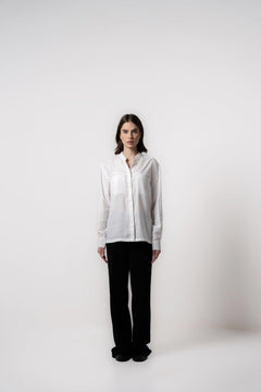 MANDARIN COLLAR SHIRT WITH FRONT POCKETS - Sotbella