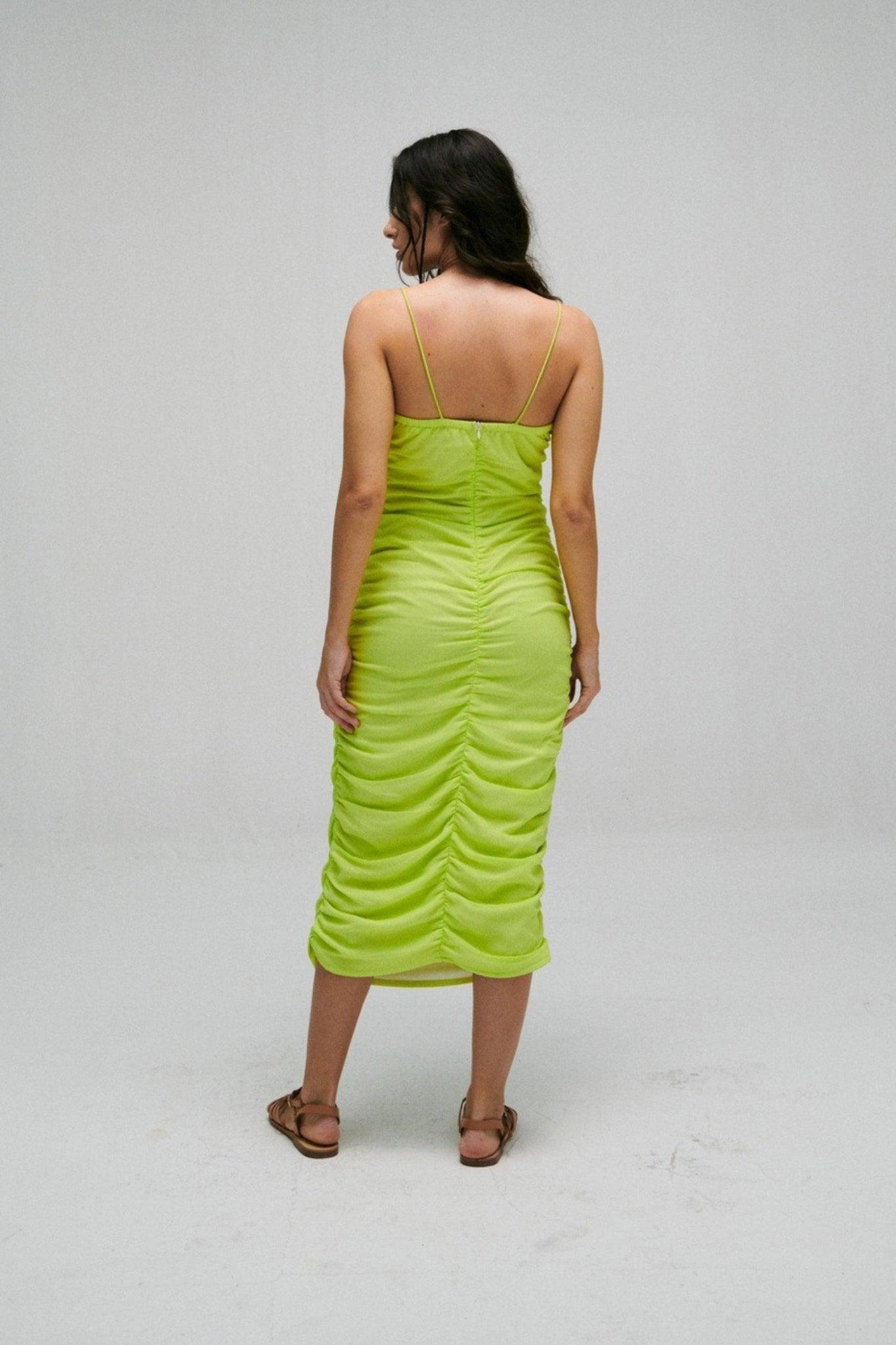 Neon Green Bodycon Dress - Sotbella