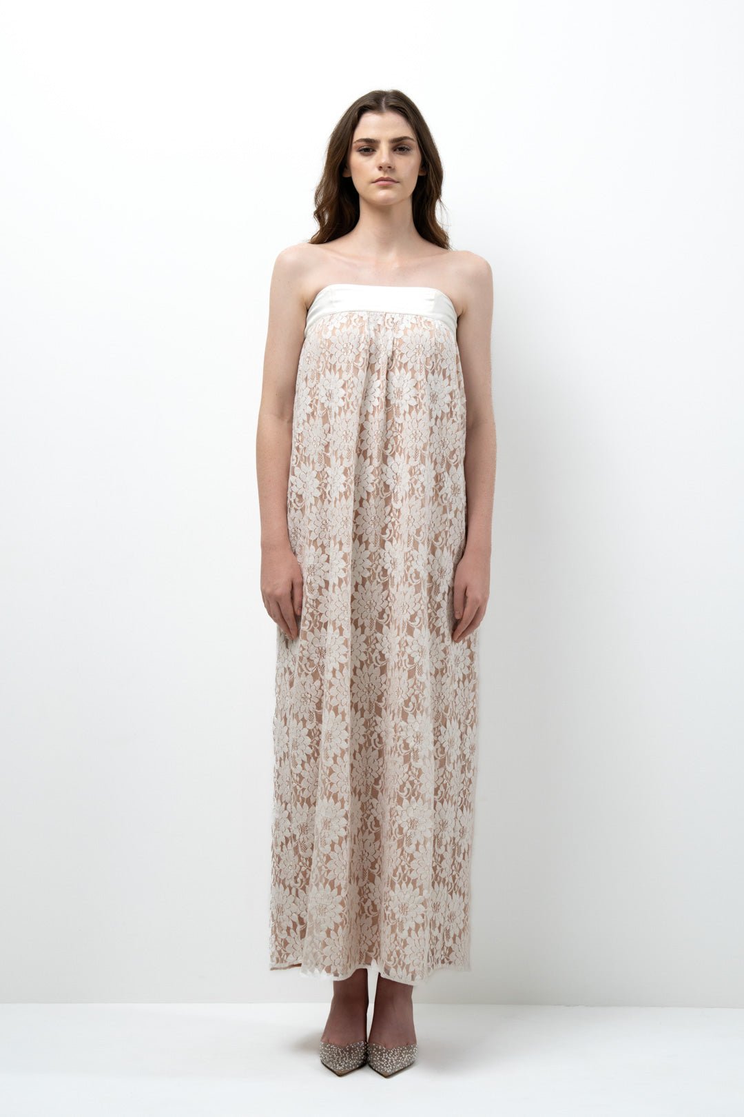 OFF - SHOULDER LACE MAXI DRESS - Sotbella