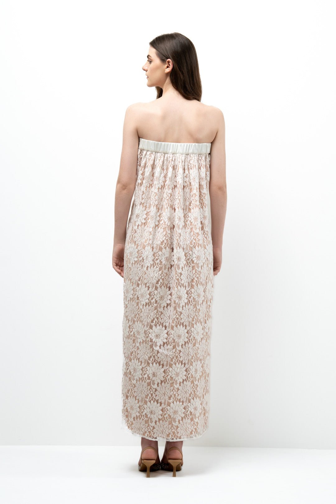 OFF - SHOULDER LACE MAXI DRESS - Sotbella