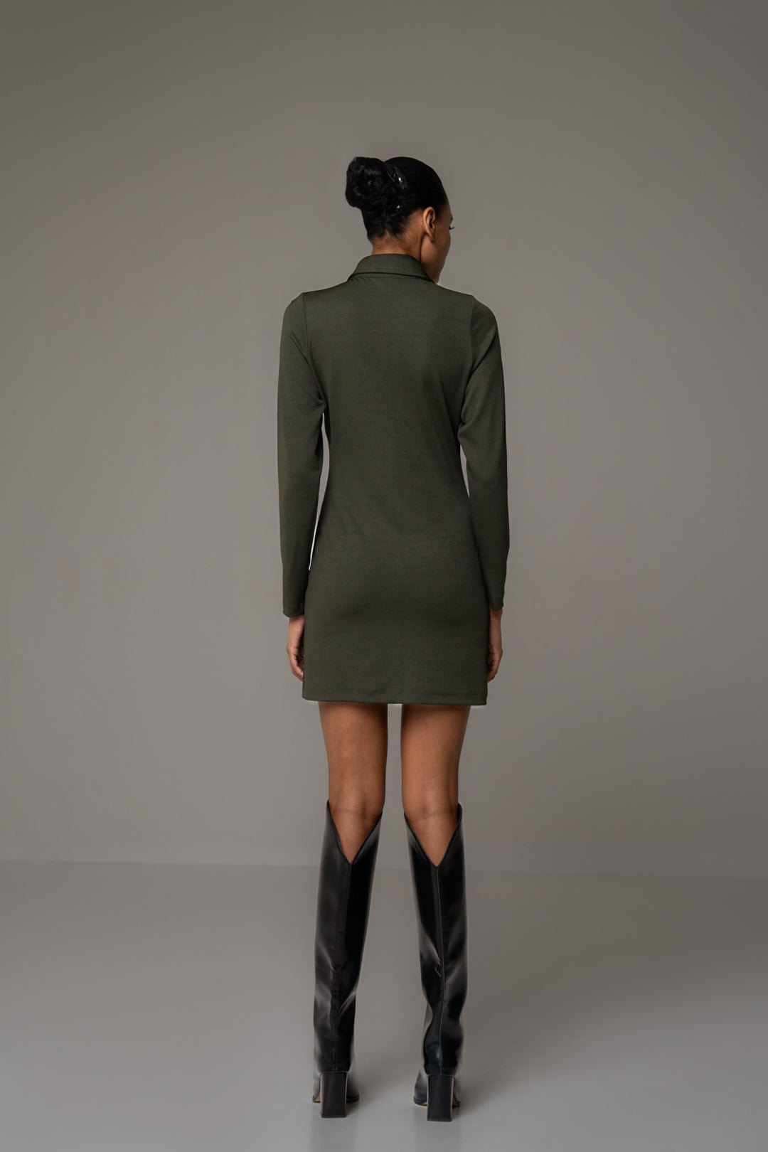 OLIVE SHIRT BODYCON DRESS - Sotbella