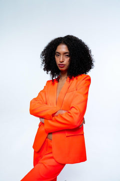 ORANGE SINGLE BREASTED BLAZER PANT CO - ORD SET - Sotbella