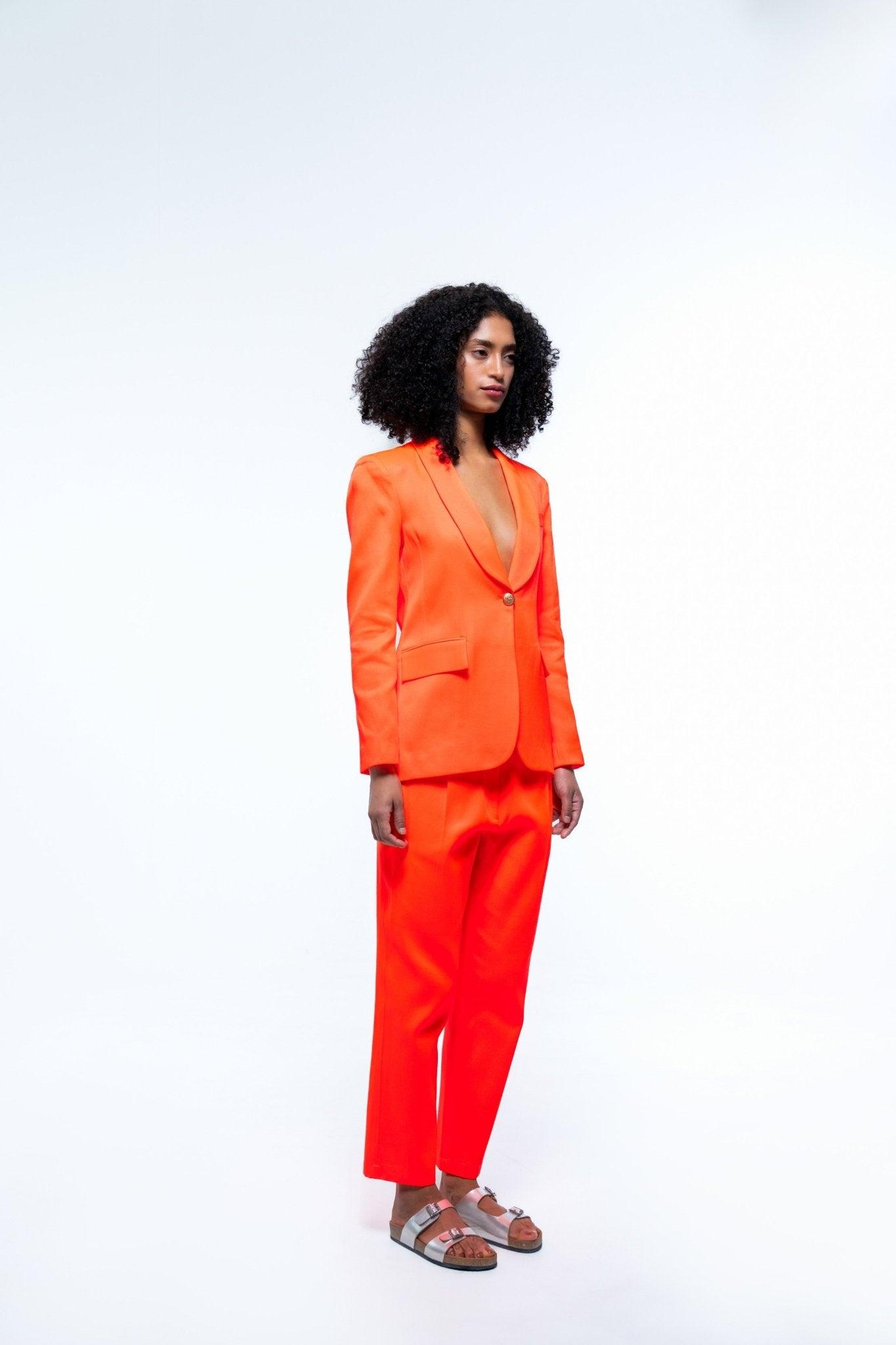 ORANGE SINGLE BREASTED BLAZER PANT CO - ORD SET - Sotbella