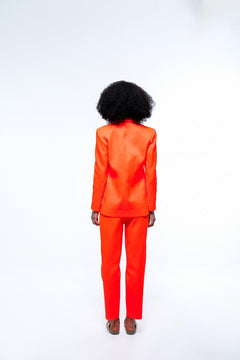 ORANGE SINGLE BREASTED BLAZER PANT CO - ORD SET - Sotbella