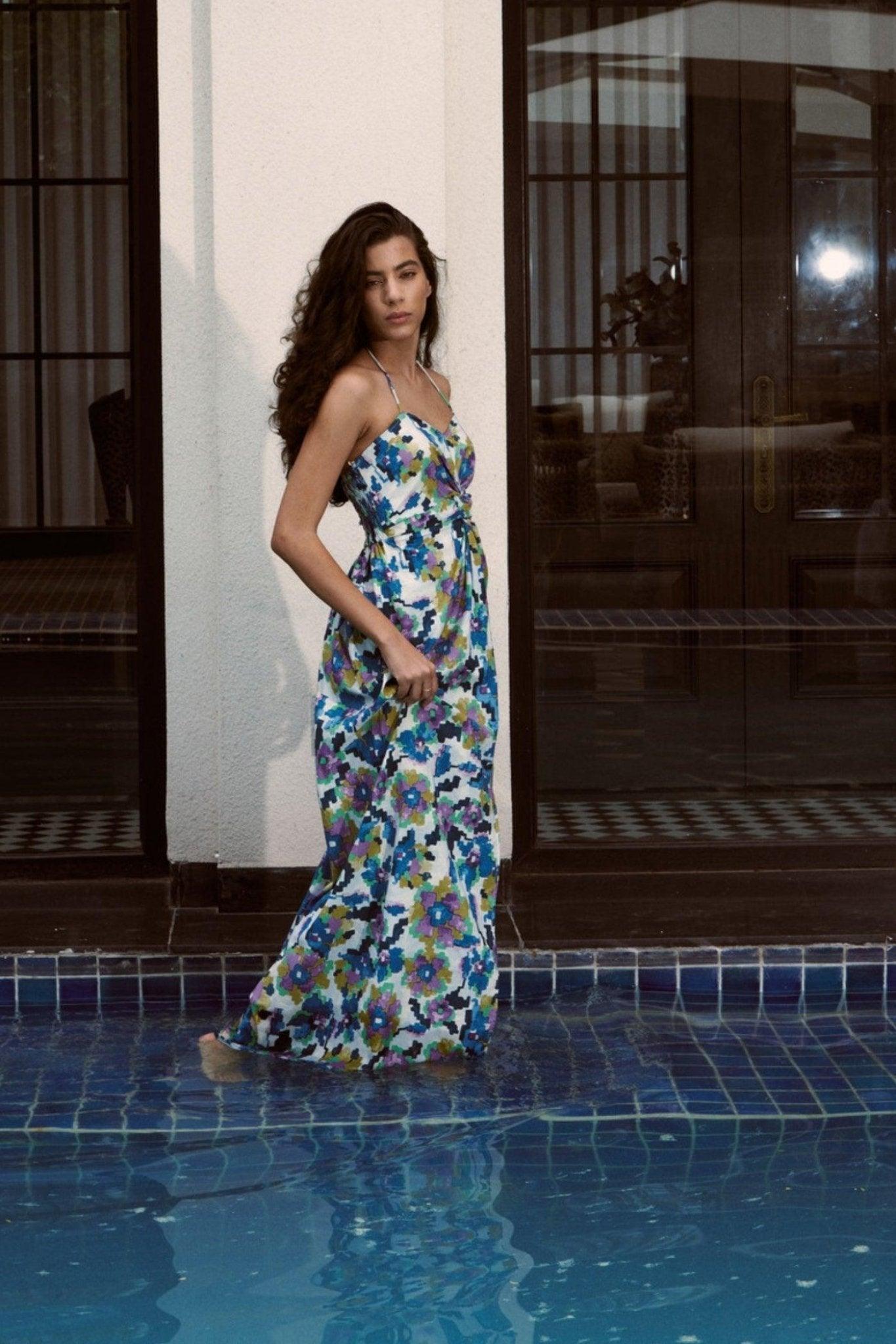 Printed Dress With Slit - Sotbella