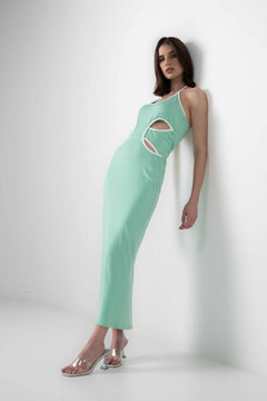 STRIKING AQUA CUTOUT DRESS - Sotbella