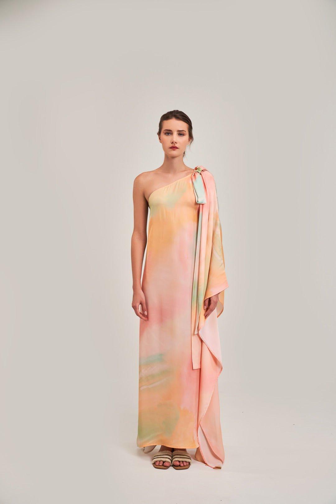 SUNSET ASYMMETRICAL TIE-UP DRESS - Sotbella