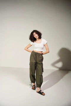 U-Neck White Crop Top-Sotbella
