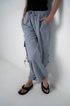 UTILITY STYLE GREY CARGO PANT-Sotbella