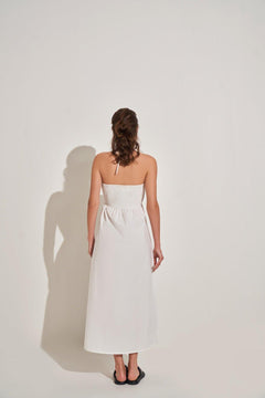 WHITE ROSE DELICATE MAXI DRESS - Sotbella