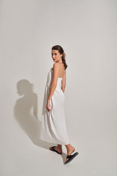 WHITE ROSE DELICATE MAXI DRESS - Sotbella